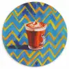 Mok - Koffie - Zigzag - Slagroom Wandcirkel plexiglas klein -3d