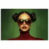 Vrouw - Groen - Bril - Aesthetic - Modern poster papier klein -3d