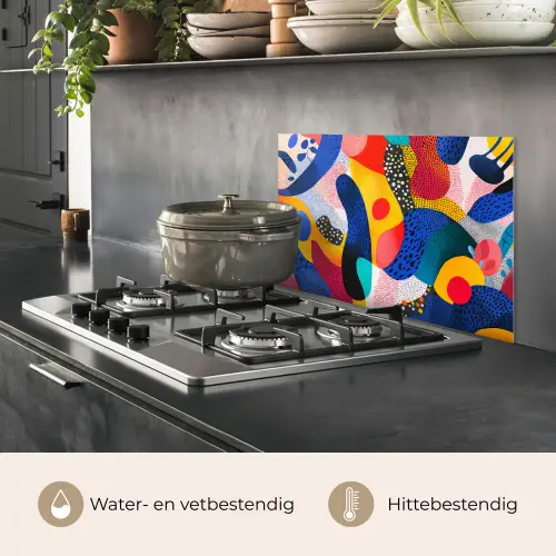 Vormen - Abstract - Stippels - Blauw keuken achterwand spatscherm klein -usp_NL
