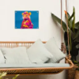 Muis - Kimono - Bloemen - Blauw tuinposter los doek klein -sfeer7