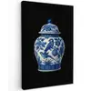 Pot - Delfts Blauw - Bloemen Tuinposter op houten frame 2 cm dik klein -3d