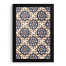 Floraal - Ornament - Blauw fotolijst zwart zonder passe partout klein 224 -3d