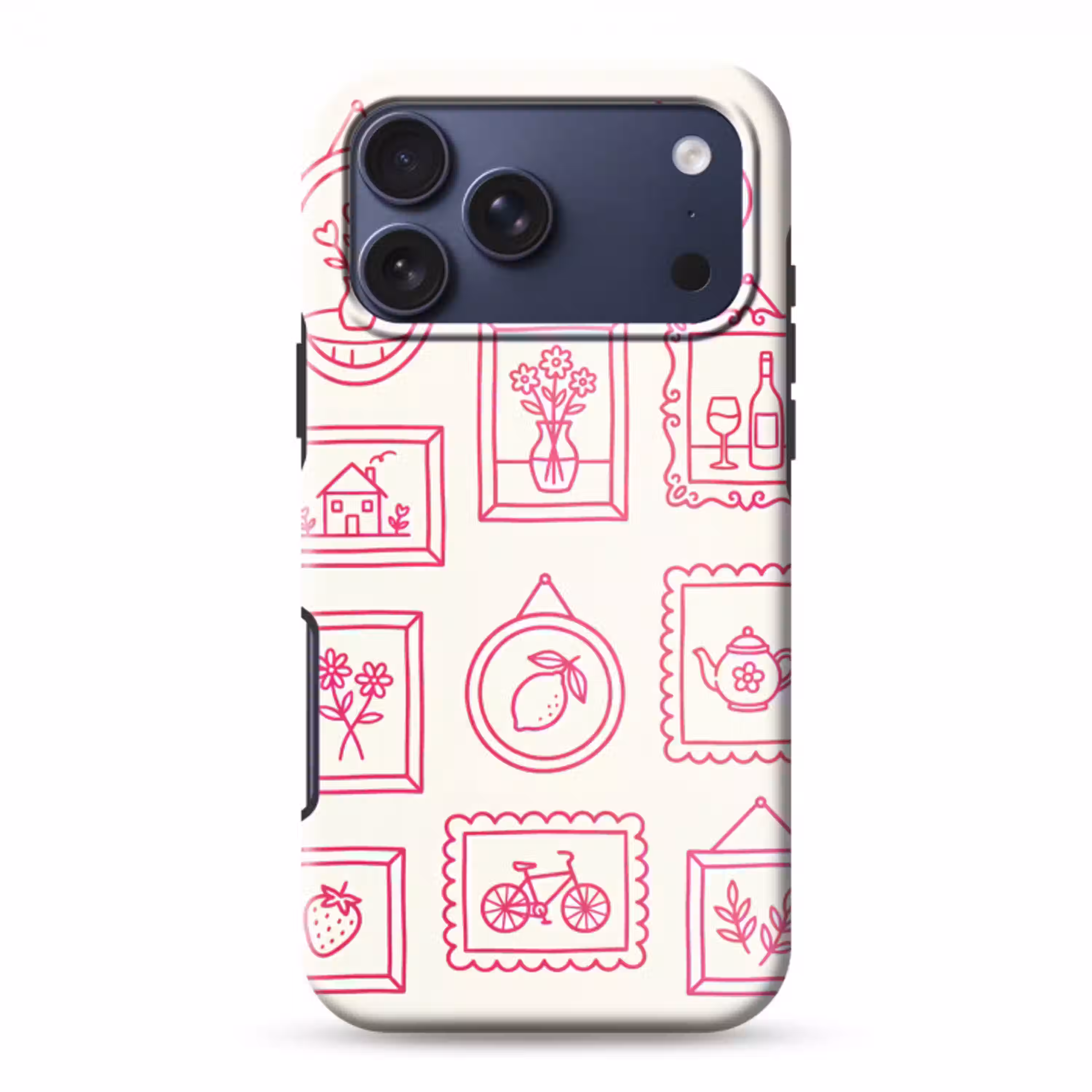 Illustratie - Collectie - Kunst - Minimalistisch - Roze Toughcase MagSafe Apple iPhone 17 Pro Max klein -3d