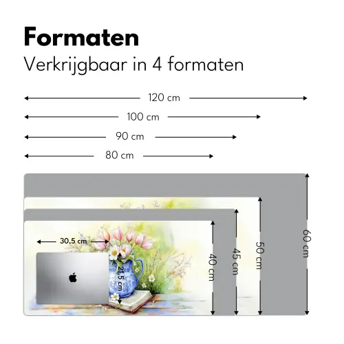 Vaas - Delftsblauw - Madeliefjes Muismat XXL klein -sfeer5
