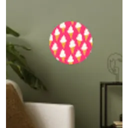 Softijs - Horentje - Roze Wandcirkel behangsticker klein 186 -sfeer2