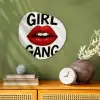 Lip - Girl - Rood - Letters Wandcirkel Organisch Forex 3mm klein -sfeer2