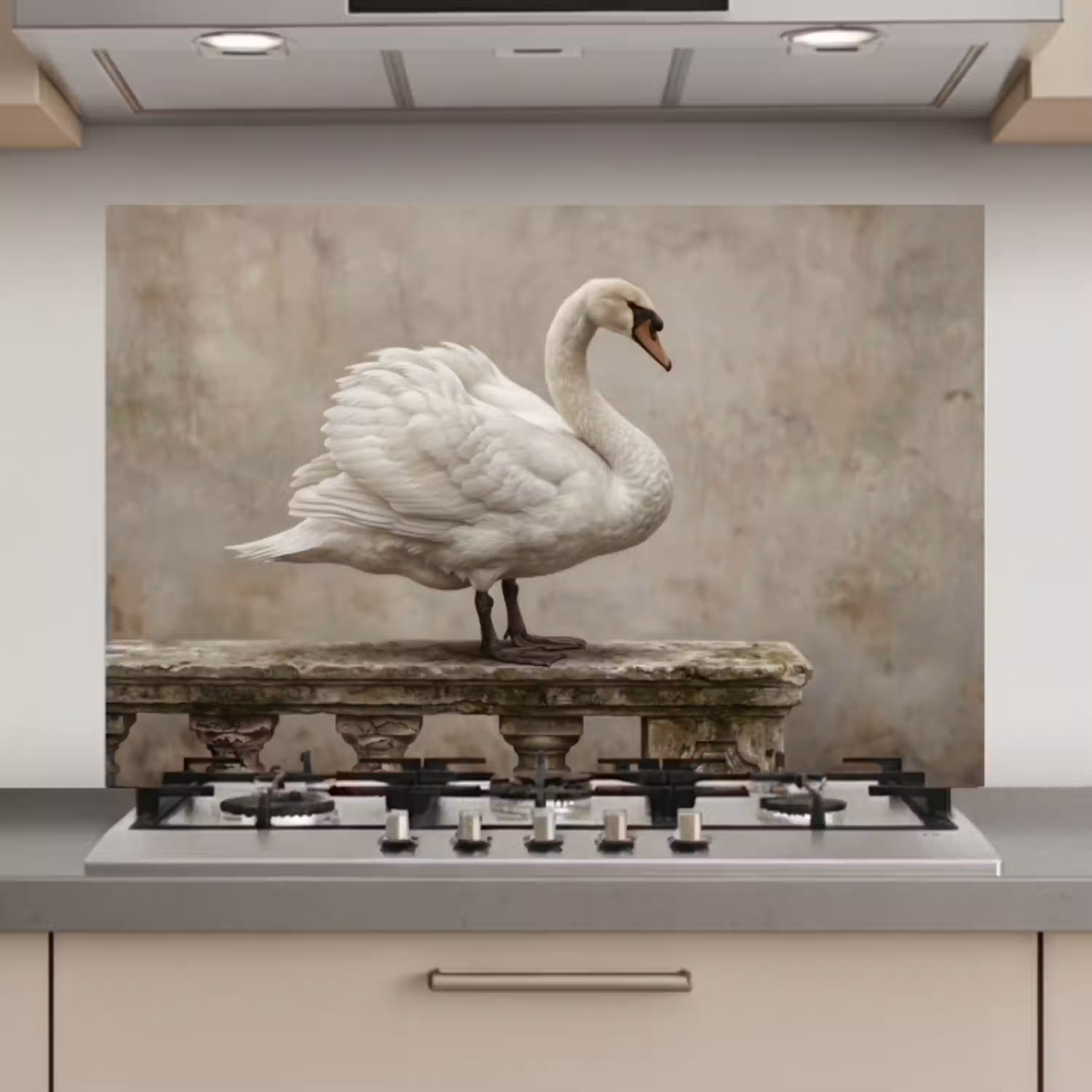 Zwaan - Elegant - Dieren - Wit keuken achterwand spatscherm klein -3d_website