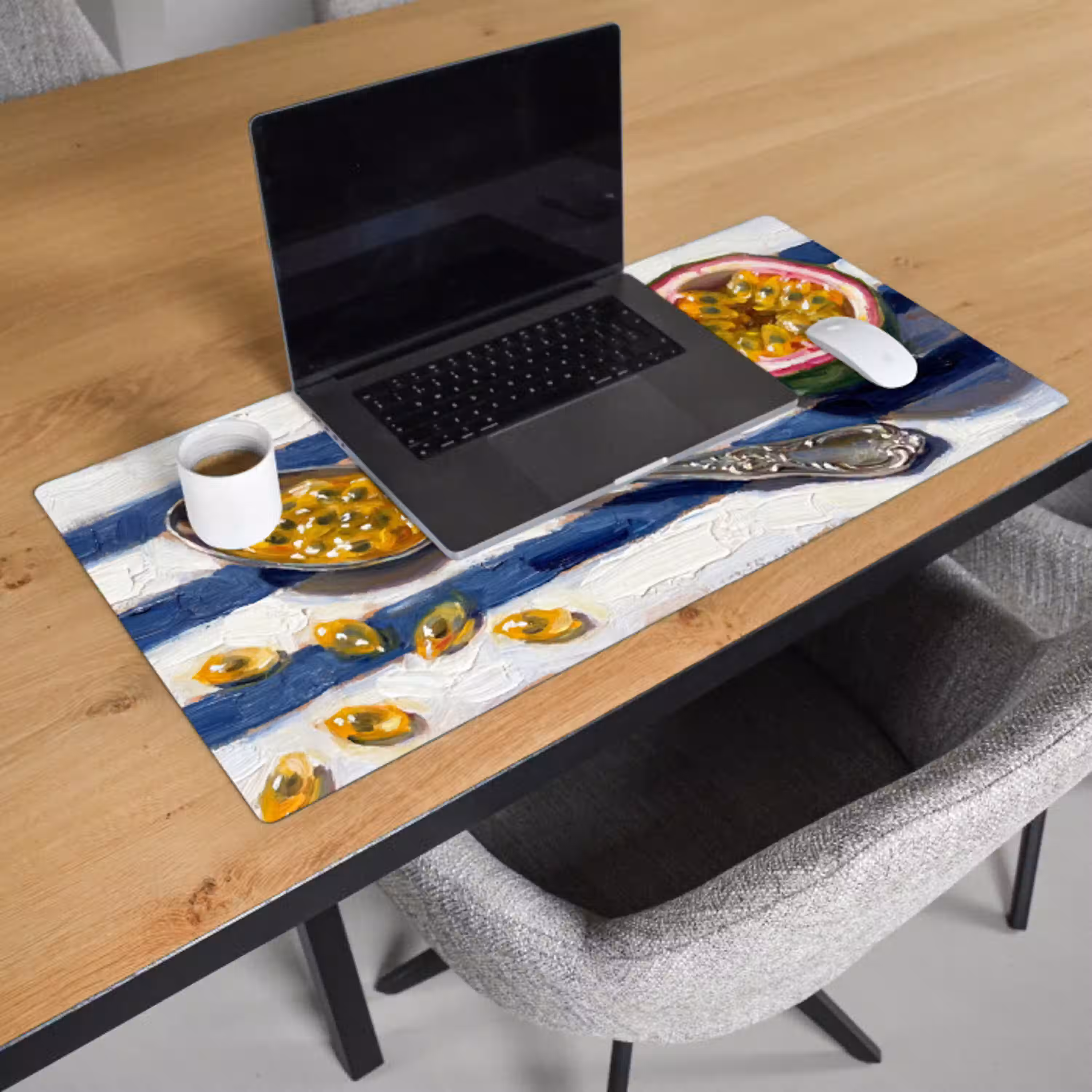 Eten - Passievrucht - Tropisch - Modern - Kleurrijk Muismat XXL klein -sfeer1
