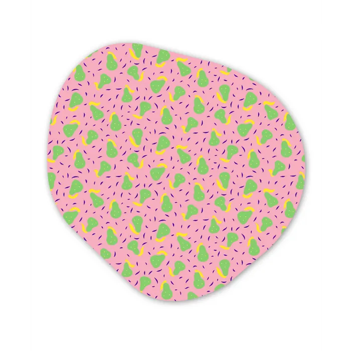 Roze - Streepjes - Groen - Peer Wandcirkel Organisch Forex 3mm klein 629 -3d