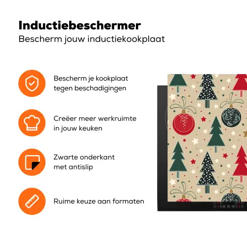 Illustratie - Kerst - Sterren Inductie beschermer vinyl 3mm klein 276 -zzzzzzz-td-ups