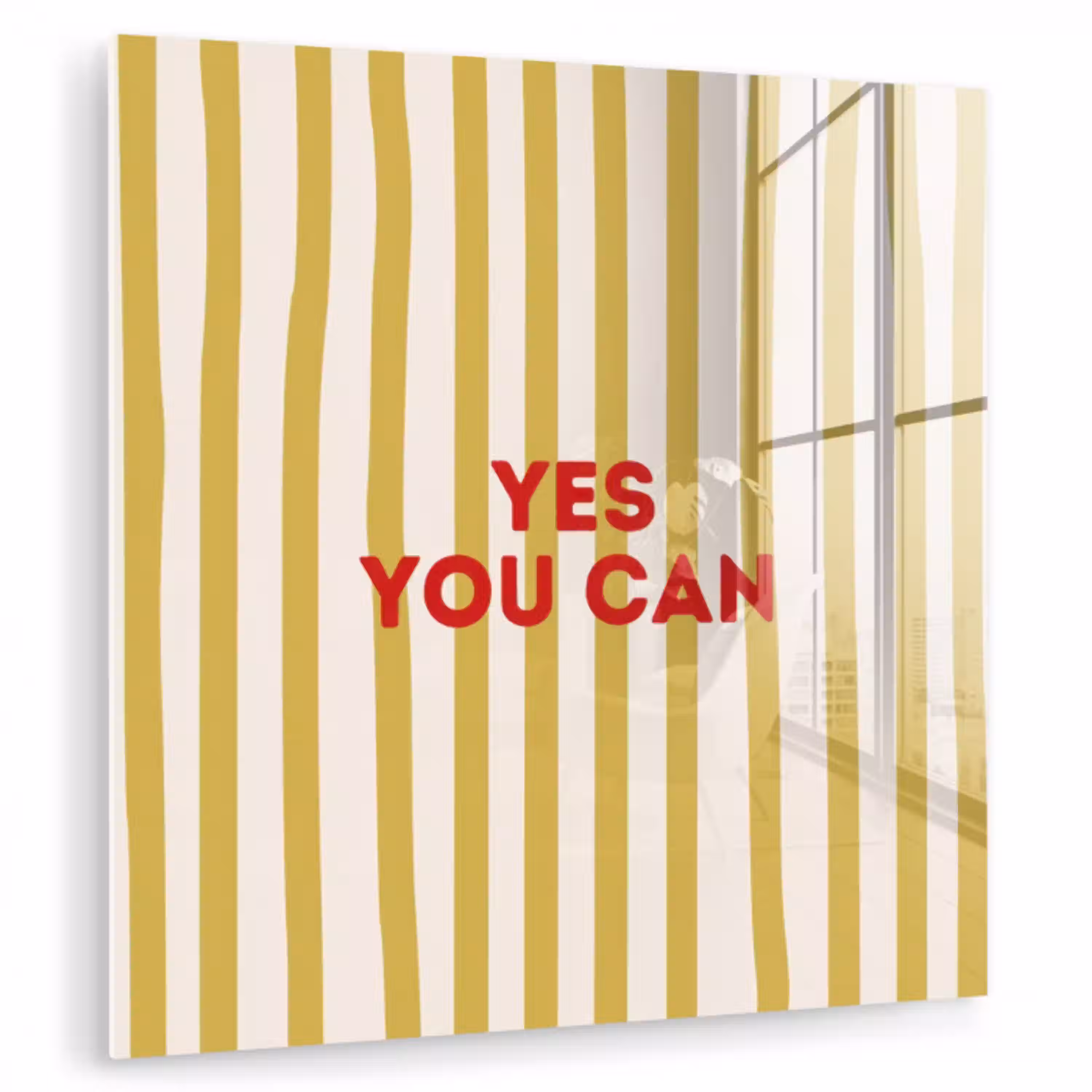 Strepen - Abstract - Yes you can - Rood plexiglas 5mm klein -zzzproduct_nieuw