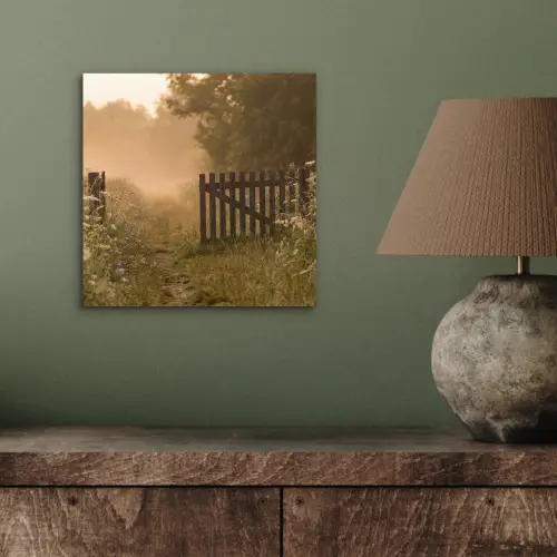Hek - Natuur - Mist - Veld aluminium wit klein -sfeer2