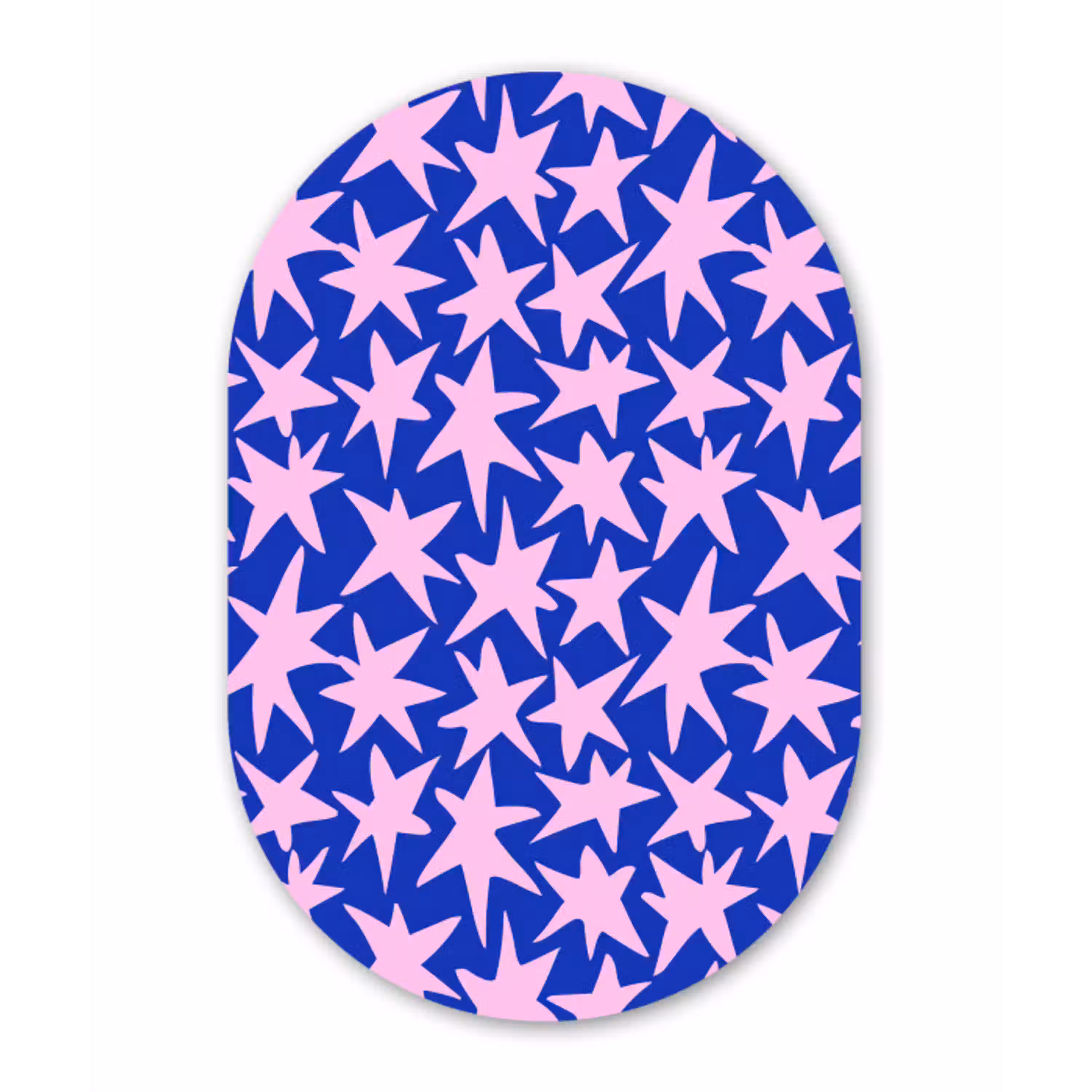 Modern - Sterren - Blauw Wandcirkel Ovaal Aluminium middel 839 -3d