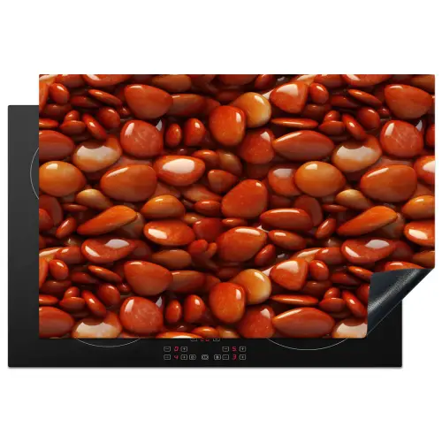 Rode - Glans -Stenen Inductie beschermer vinyl 3mm klein 276 -3d