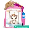 Schommelende baby eenhoorn Kinderrugzak - Roze middel -inhoud_NL