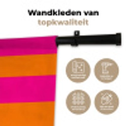 Strepen - Horizontaal - Roze Wandkleed katoen klein 269 -sfeer2