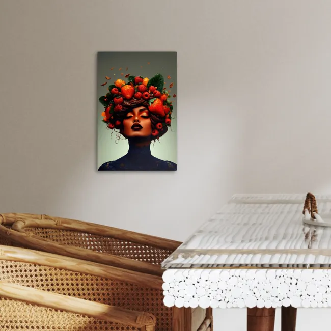 Vrouw - Chocolade - Frambozen - Aardbeien - Koekjes KitchenYeah - Keuken - Canvas klein -sfeer3