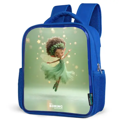 Dansende fee in groen licht Kinderrugzak - Blauw middel -schuin