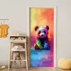 Panda - Dieren - Kleurrijk - Neon deurposter klein -sfeer4