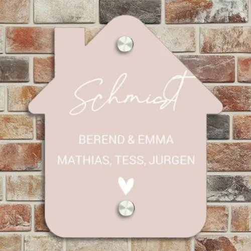 Lichtroze - Sierlijk Naambord Huisje klein -sfeer6