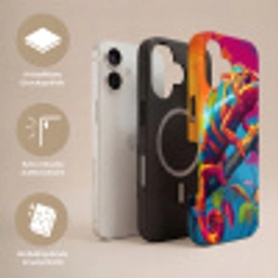 Kameleon - Tak - Gestreept - Bladeren Toughcase MagSafe Apple iPhone 17 klein -USP_Lagen_DE