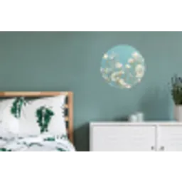 Stengels - Bloemen - Lucht - Wit Wandcirkel aluminium klein -slaapkamer