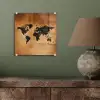 Wereldkaart - Bruin - Kaart plexiglas 5mm klein -sfeer3