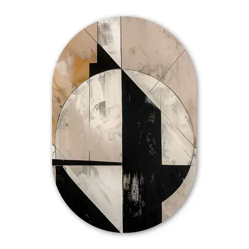 Abstract - Modern - Geometrisch - Pastel Wandcirkel Ovaal Forex klein -3d