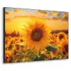 Zonnebloem - Bloemen - Geel - Bloemenveld met zonnebloemen Textielframe zwart klein -3d