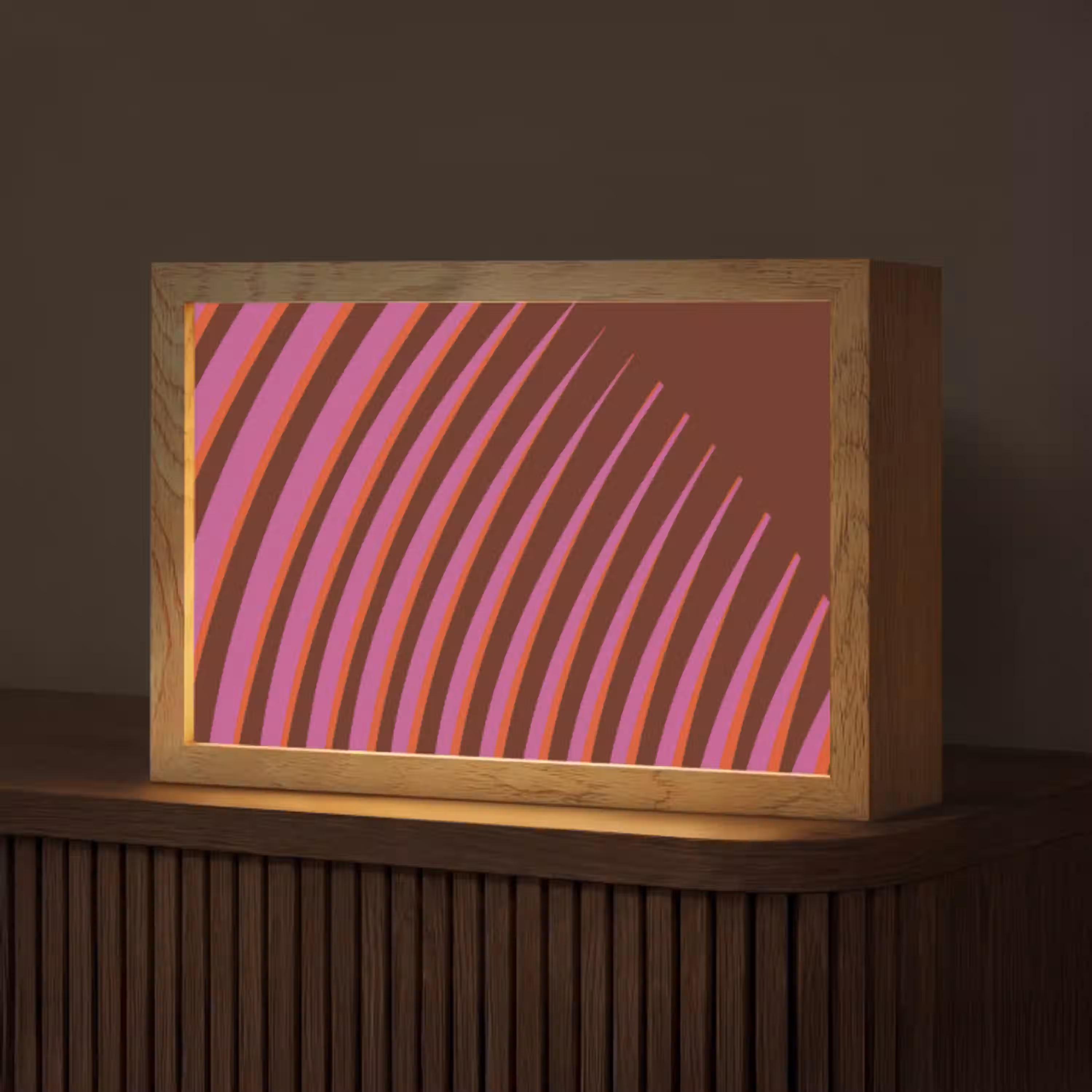 Lijnen - Rood - Beweging Light Box met kabel (Tafellamp) klein -z3d_website