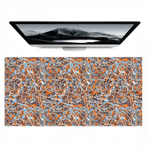 Blauw - Waterverf - Chaos Muismat XXL klein 681 -zzz3d