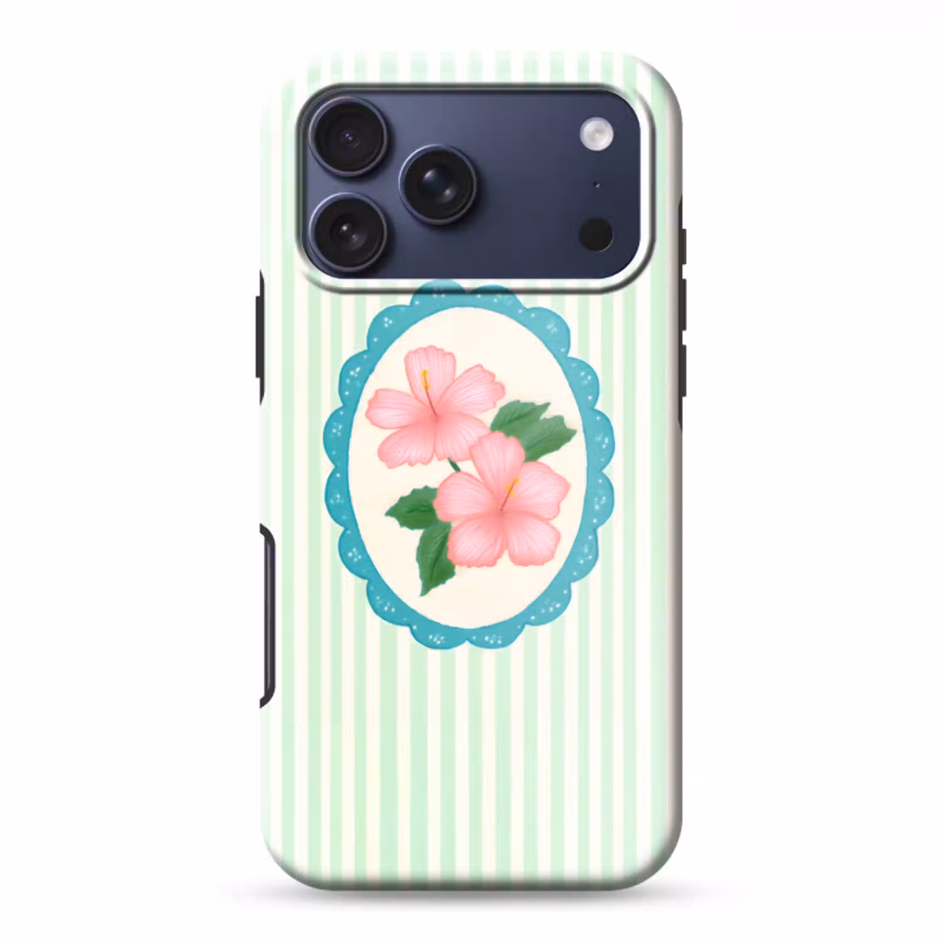 Bloemen - Ovaal - Strepen - Groen Toughcase MagSafe Apple iPhone 17 Pro Max klein -3d