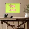 Groen - Roze bonjour - art-deco Wandkleed katoen klein -sfeer6