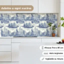 Huizen - Bomen - Water - Vogels - Blauw keuken achterwand 2 middel 871 -sfeer4_IT