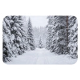 Bos - Winter - Sneeuw - Pad - Natuur Badmat klein -3d