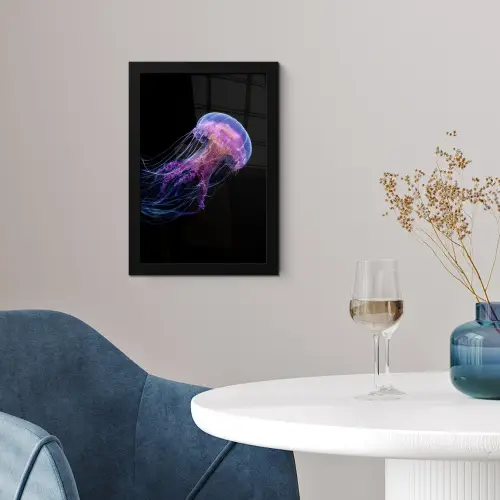 Kwal - Doorzichtig - Roze - Tentakels fotolijst zwart zonder passe partout klein -sfeer4