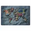 Wereldkaart - Denim - Textiel Placemat vinyl groot -zzsfeer1_Kitchenyeah-website