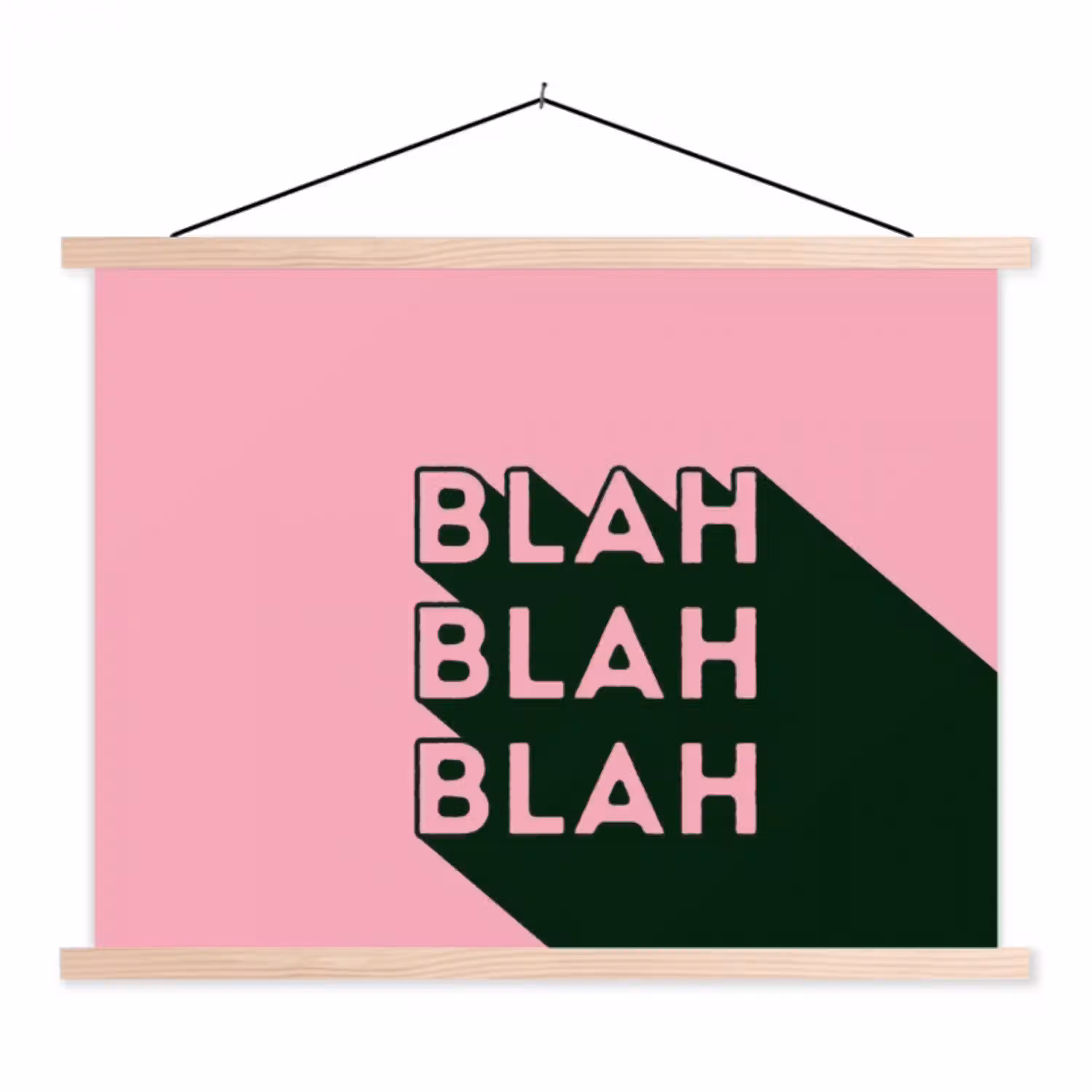 Tekst - Grafisch - Groen - Schaduw textielposter latten blank klein -3d