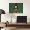 Vrouw - Groen - Modern - Bril - Abstract PET vilt klein -sfeer5