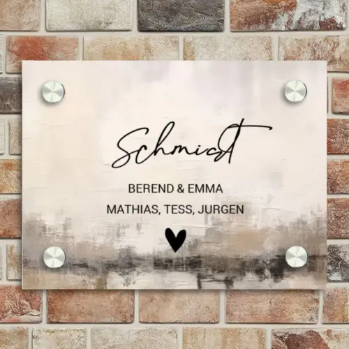 Geschilderd - Sierlijk Naambord Rechthoek middel -sfeer3