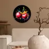 Kersen - Fruit - Graffiti - Verf - Abstract - Modern - Kleurrijk Wandcirkel kunststof plaat 5mm dik klein -sfeer1