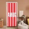 Amor - Strepen - Rood - Roze deurposter klein -sfeer1
