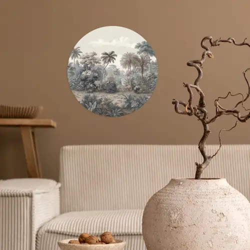 Tropisch - Landschap - Illustratie Wandcirkel behangsticker klein -sfeer1