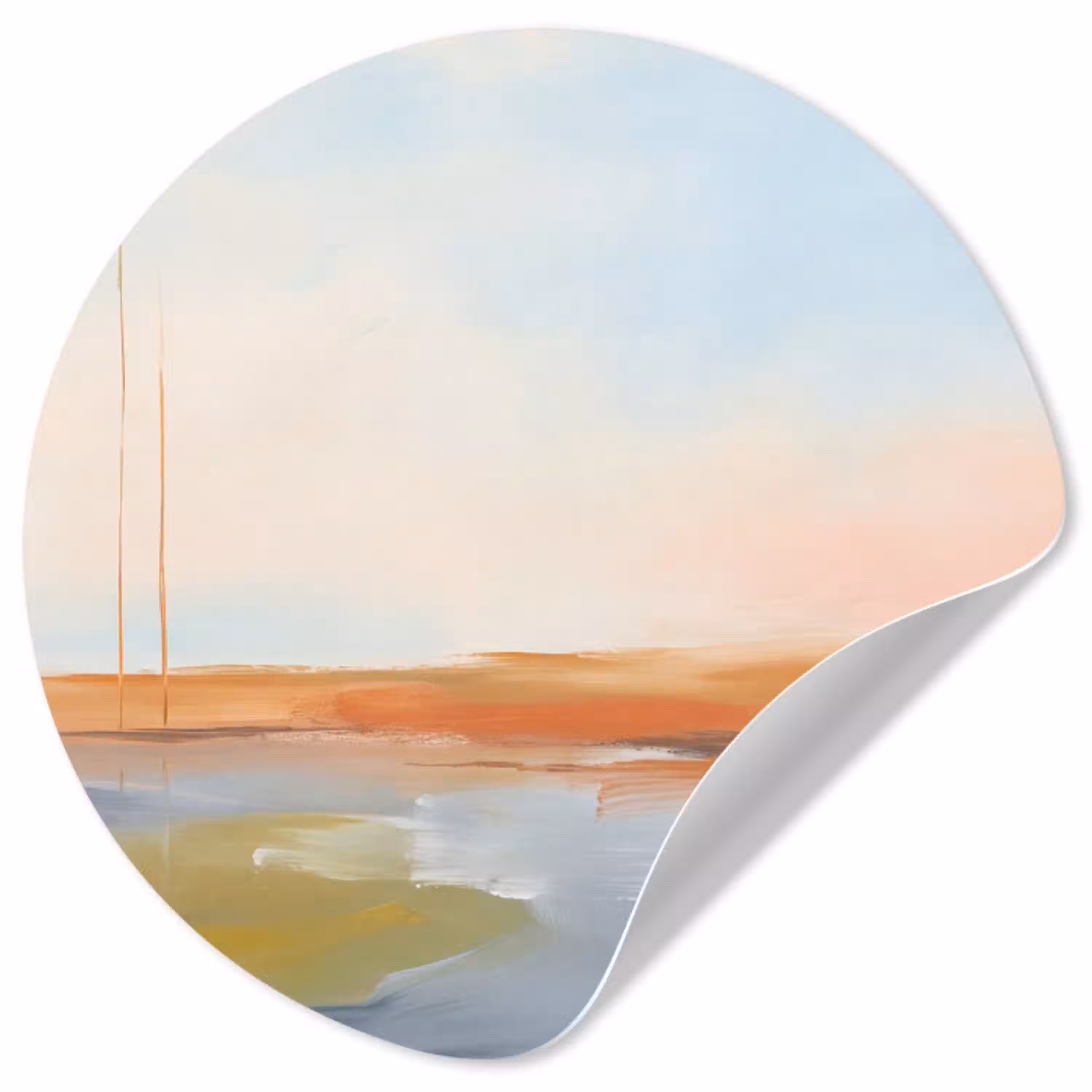Abstract - Landschap - Horizon - Modern - Kleurrijk Wandcirkel behangsticker klein -3d