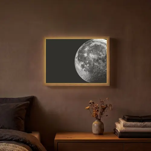 Close-up - Maan - Wit - Textuur Light Box met batterij (Wandlamp) middel -sfeer4