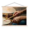 Drumstokken - Olieverf - Man textielposter latten blank klein -3d