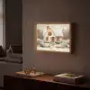 Kerst - Huis - Winter - Sneeuw Light Box met batterij (Wandlamp) middel -sfeer1
