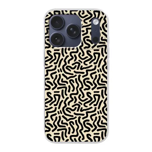 Abstract - Lijnen - Zwart Telefoonhoesje iPhone 17 Pro klein 878 -3d