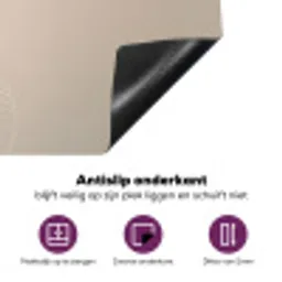 Japandi - Beige - Modern Inductie beschermer vinyl 3mm klein -zzzzzzz-cc-onderkant