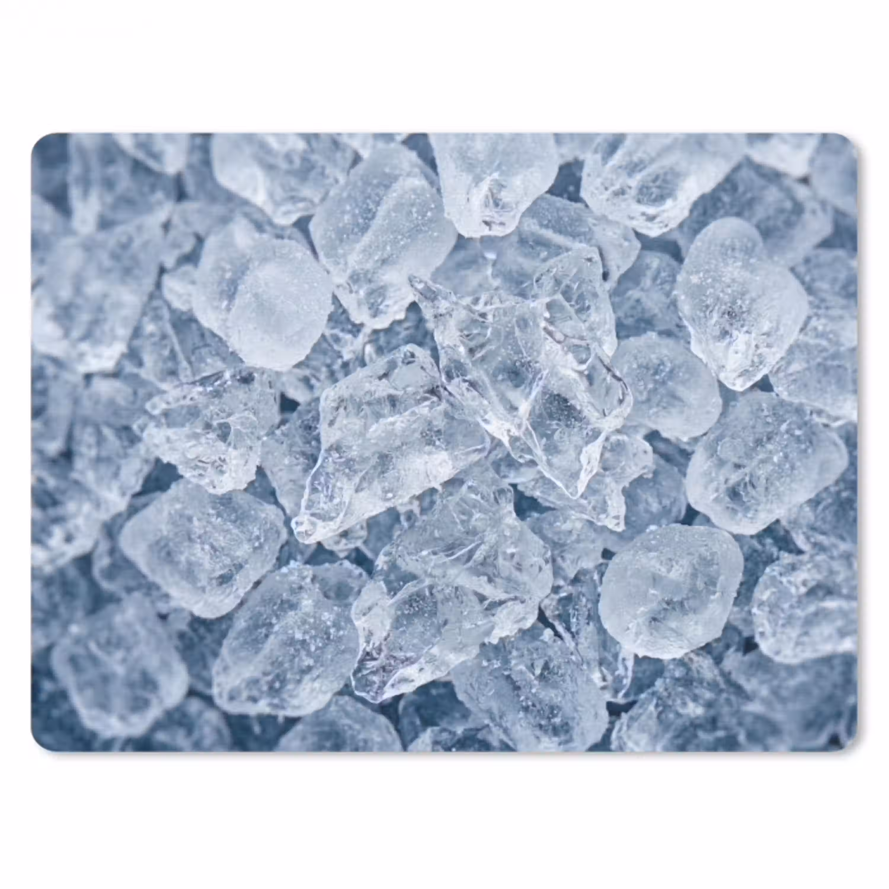 Ijsblokjes - Water - Blauw muismat rubber klein -3d